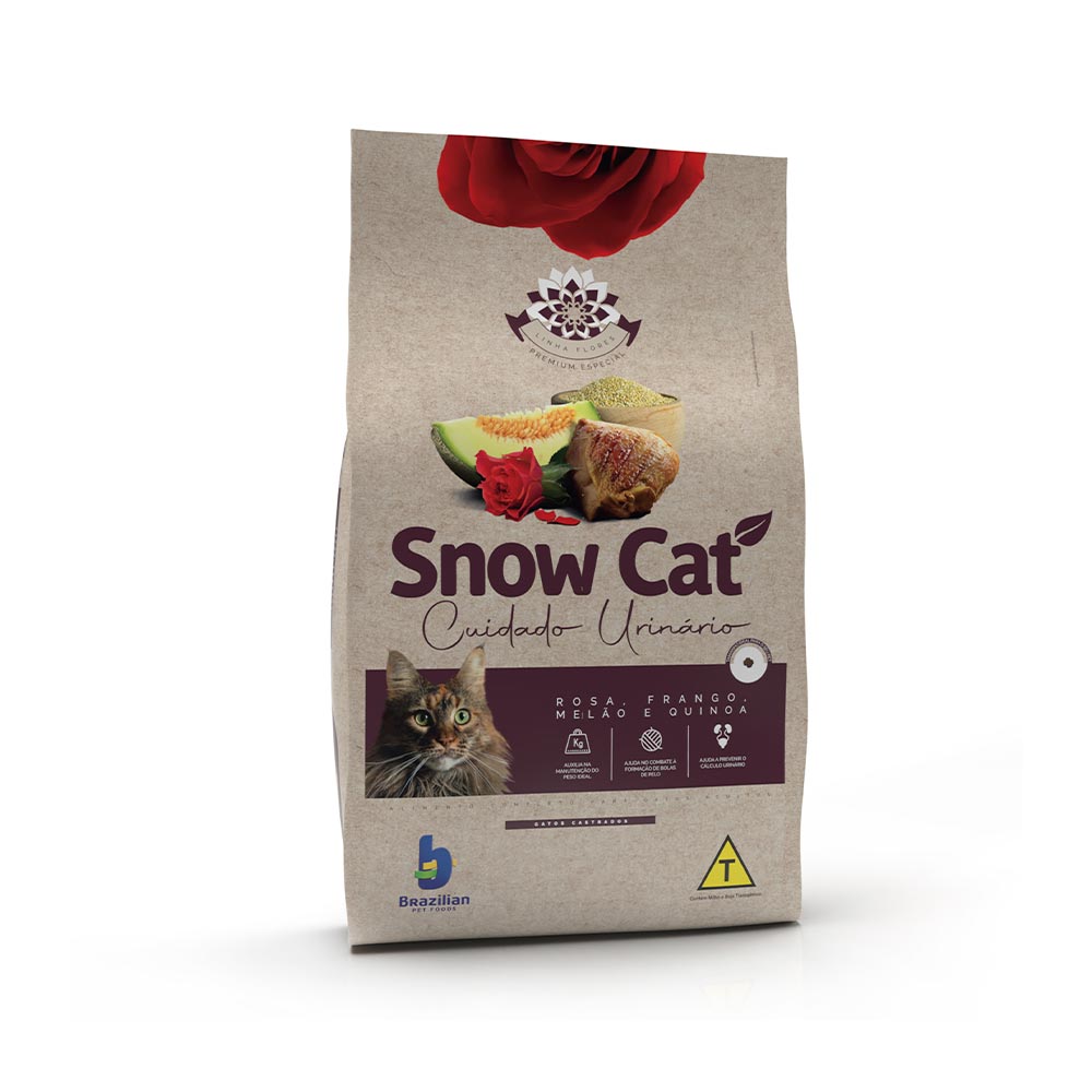 Ração Snow Cat Flores Cuidado Urinário para Gatos Adultos Castrados - 15 kg