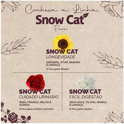 Ração Snow Cat Flores Cuidado Urinário para Gatos Adultos Castrados - 15 kg-Imagem 3