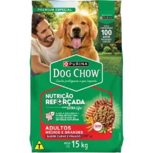 Ração Nestlé Purina Dog Chow Extra Life Carne, Frango e Arroz Cães Adultos Todas as Raças 15kg