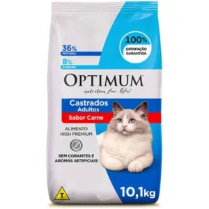Ração Optimum Carne para Gatos Adultos Castrados 10,1kg