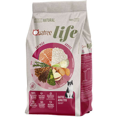 Ração Quatree Life Salmão e Arroz Gatos Adultos 10,1kg