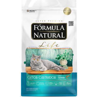 Ração Fórmula Natural Life Sabor Salmão para Gatos Adultos Castrados 10,1kg