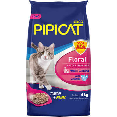 Areia Sanitária Kelco Pipicat Floral 4kg