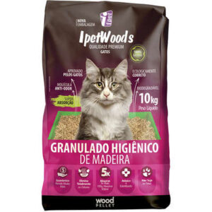 Granulado Higiênico de Madeira para Gatos Ipet Woods 10 kg
