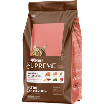 Ração Quatree Supreme Salmão e Batata Doce para Gatos Castrado 10,1kgs