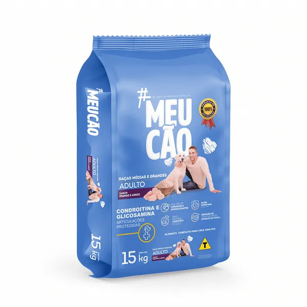 Ração Meu Cão Para Cães Adultos Raças Médias E Grandes Sabor Frango E Arroz 15kg