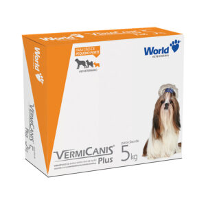 Vermífugo VermiCanis Plus World 400mg para Cães de 5kg