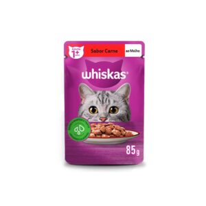 Ração Úmida Whiskas Sachê para Gatos Adultos Sabor Carne ao Molho - 85g
