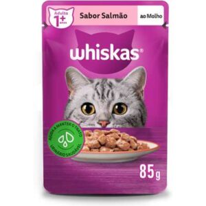 Ração Úmida Whiskas Sachê Sabor Salmão ao Molho para Gatos Adultos