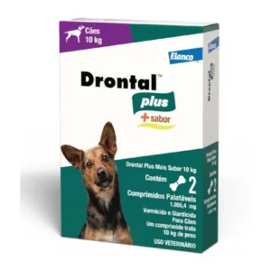 Vermífugo Drontal Cães Plus + Sabor 10kg 2 Comprimidos