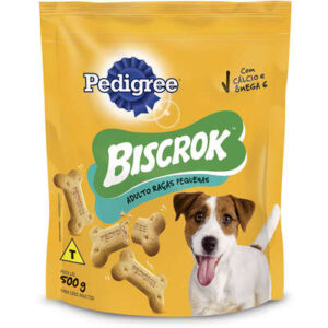 Biscoito Pedigree Biscrok para Cães Adultos Porte Pequeno Sabor Leite